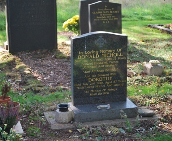 Donald Dorothy Nicholl Grave Crop